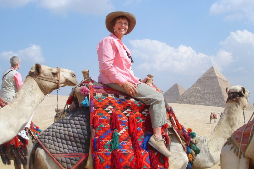 1. for Travel Blog article - on camel at the Pyramids in Egypt