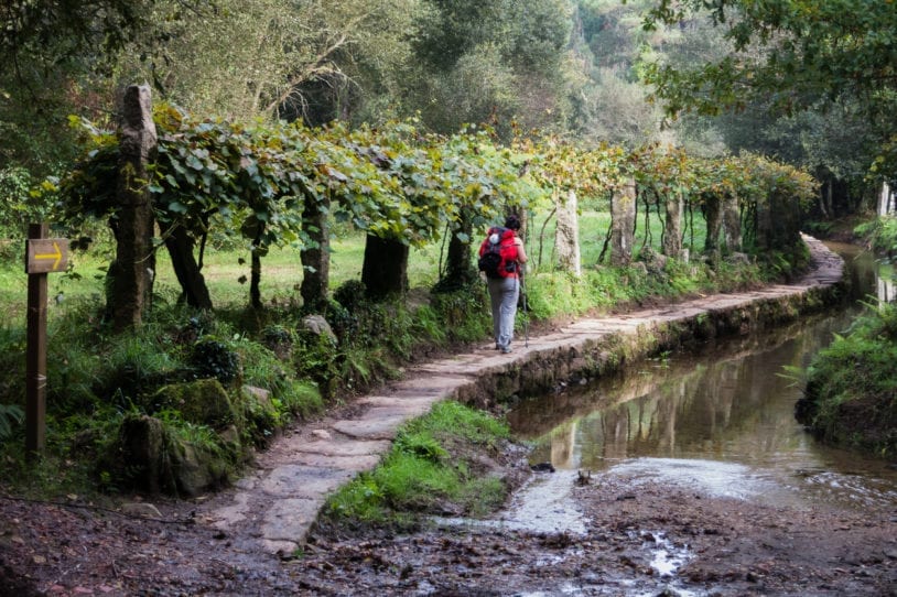 A female begins to walk the Camino Portuguese Way with AdventureWomen