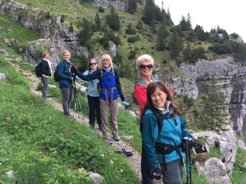 Women hiking Dolomites Italy AdventureWomen