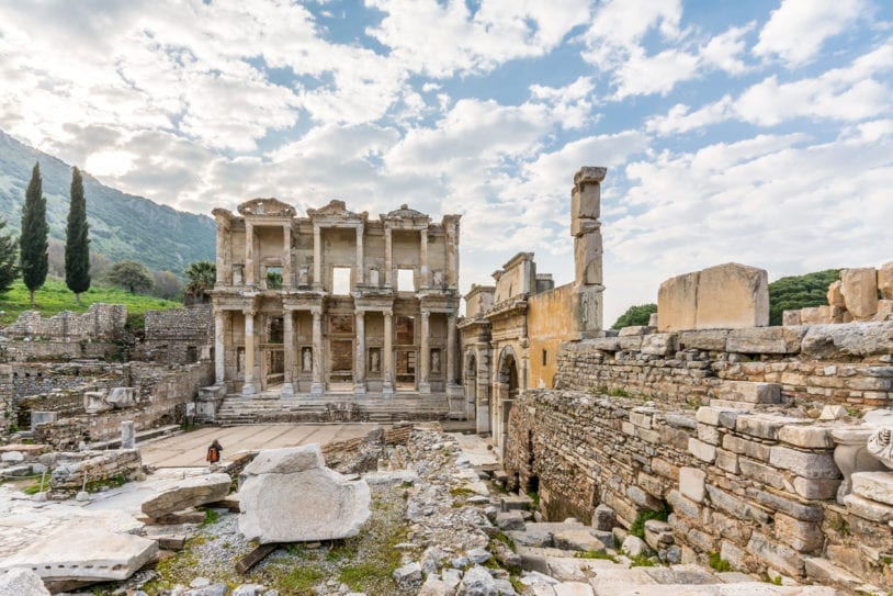 Celsus Library of Ephesus Ancient City on women's adventure trip to Turkey