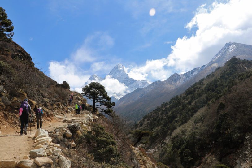 Blue skies and trails in Nepal