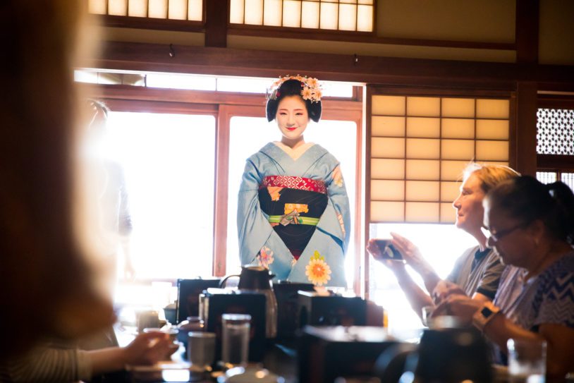 A Maiko apprentice geisha in costume