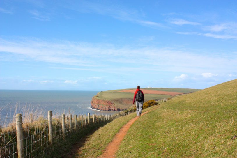 Coast to Coast trail along St Bees Head and the ocean