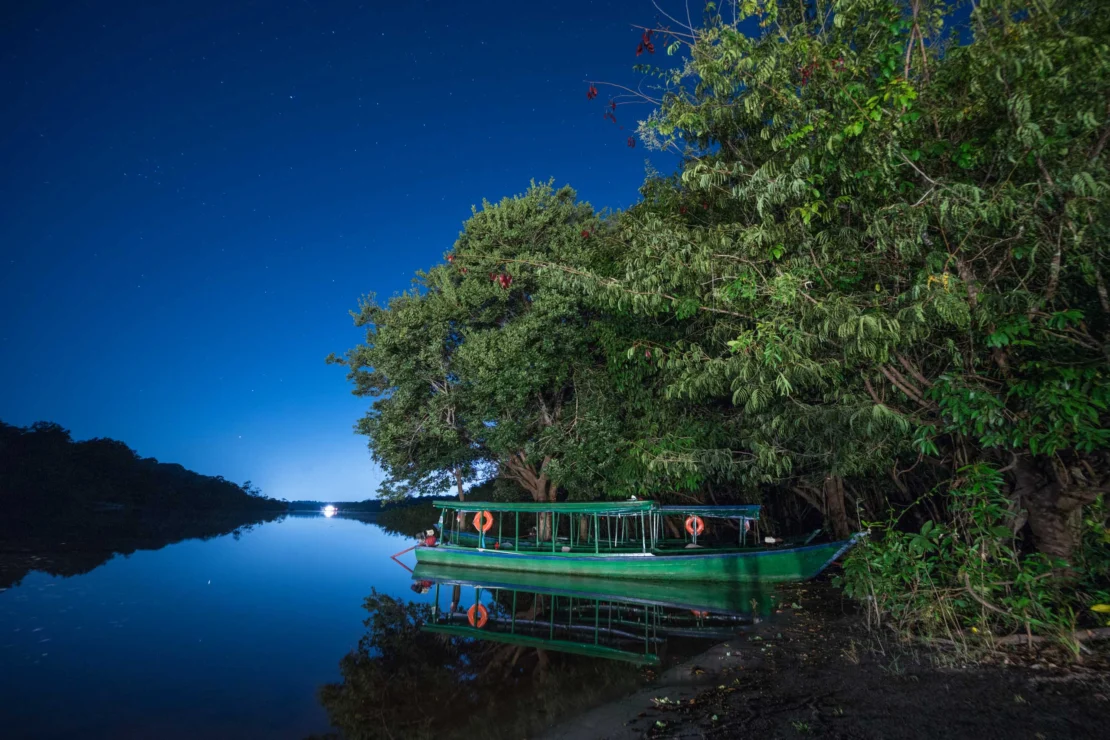 A traditional boat used for transportation purposes on the river Rio Negro.