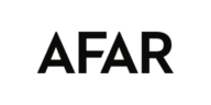 Black text logo spelling "AFAR" on a transparent background.