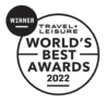 Travel + Leisure World’s Best Awards 2022 winner badge in black and white.