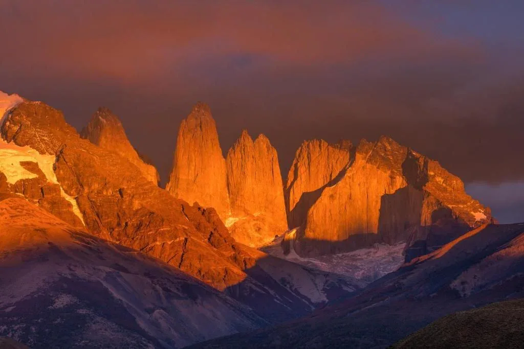 Rocky mountain peaks are Patagonia Peaks